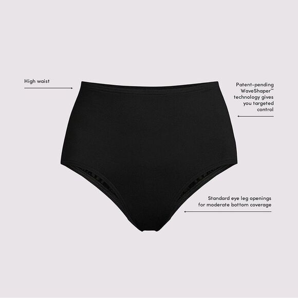 New Land’s End tummy control high waist full coverage swim bottoms Black 12 - Picture 2 of 8